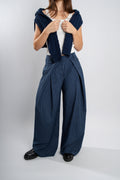 Pantalon large à carreaux