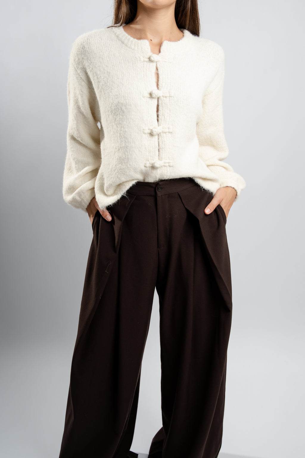 Gillet en maille crème
