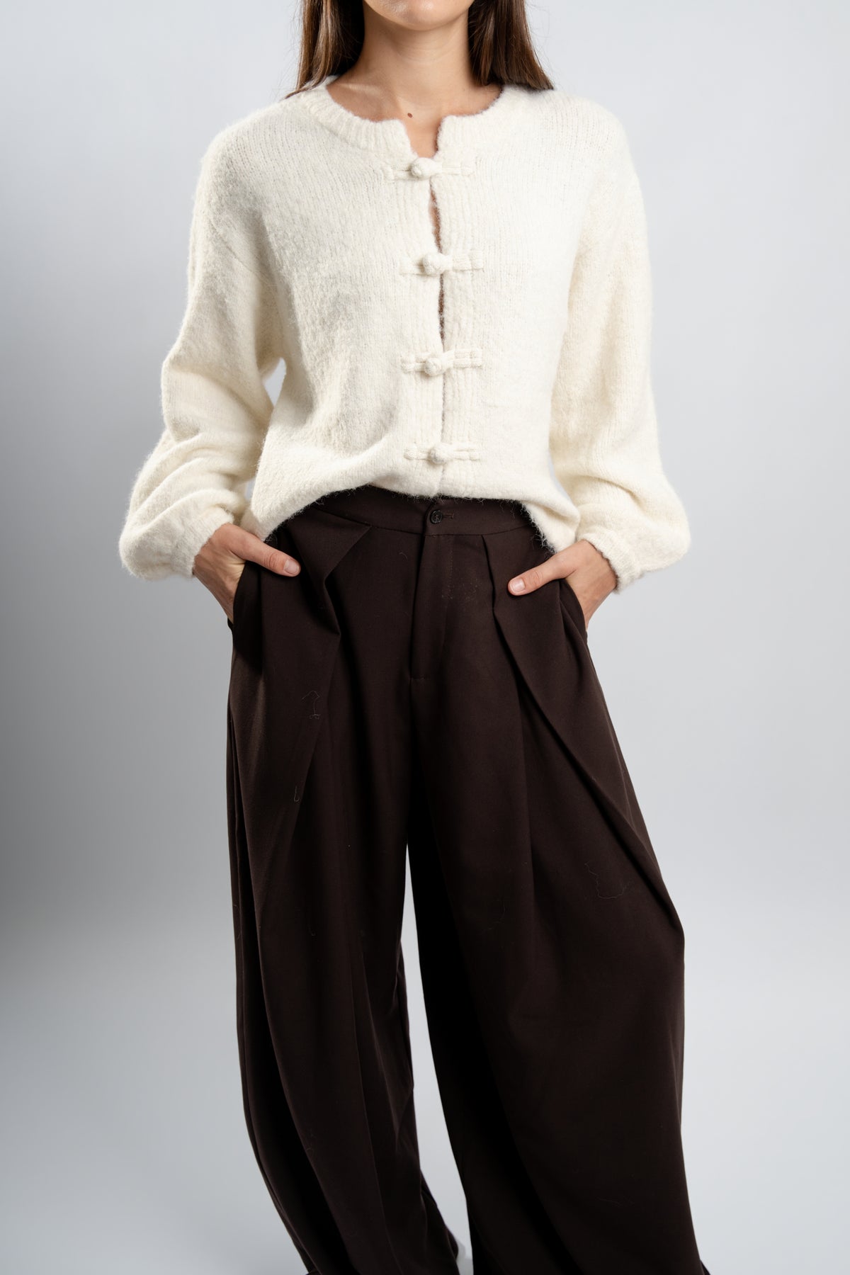 Gillet en maille crème