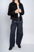 Veste courte col chemise noire