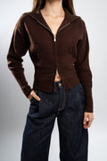 Gilet double ZIP Chocolat