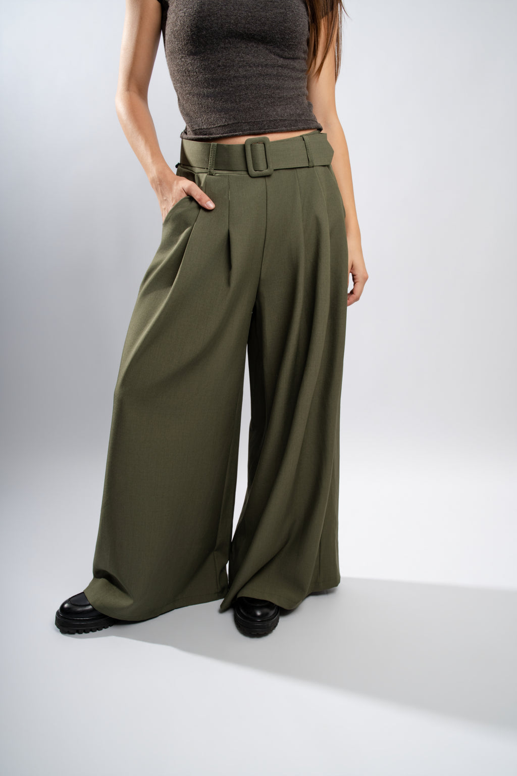 Pantalon palazzo à pinces