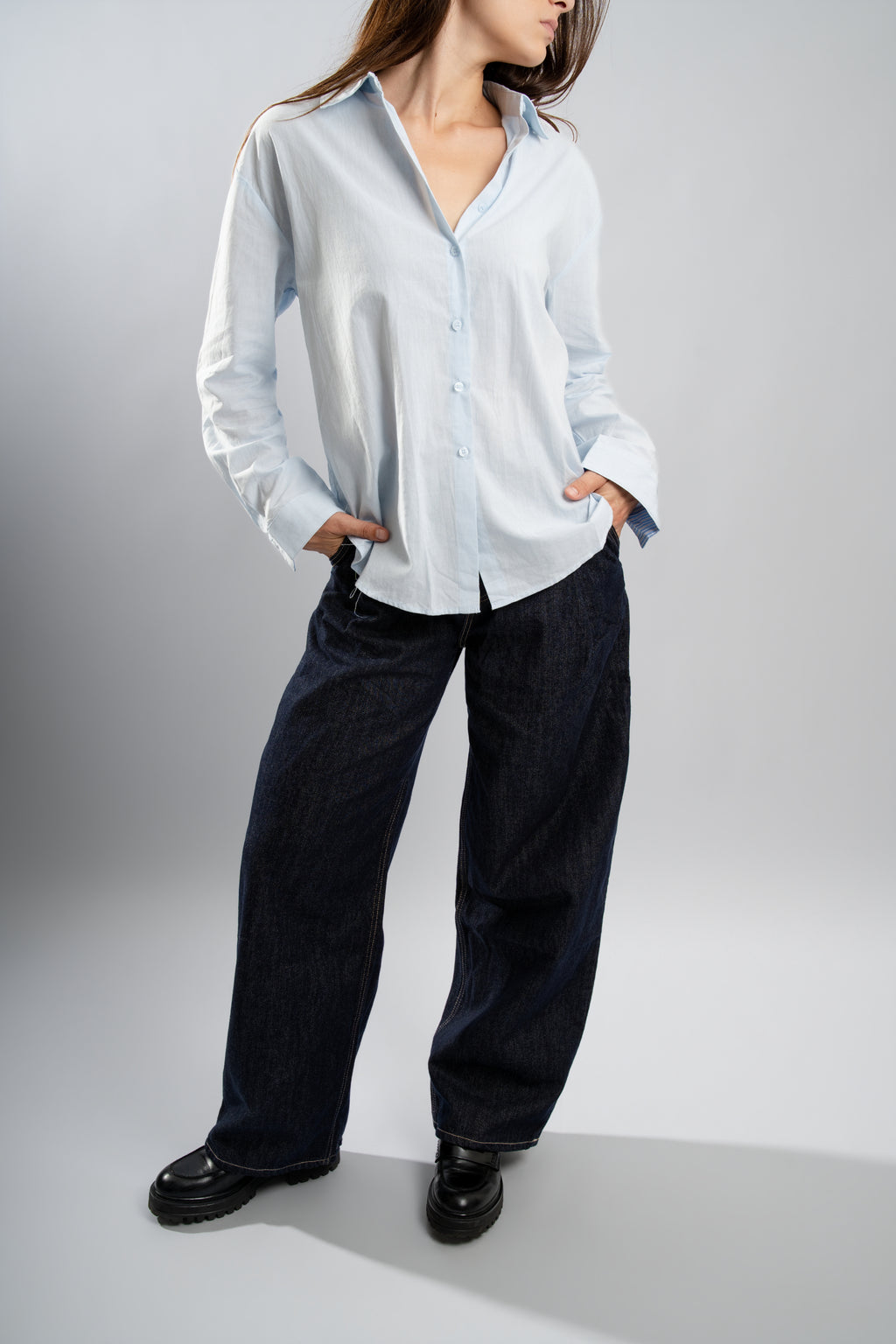 Chemise avec écharpe à rayures
