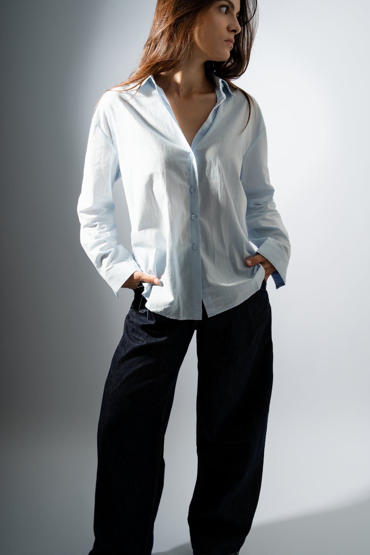 Chemise avec écharpe à rayures