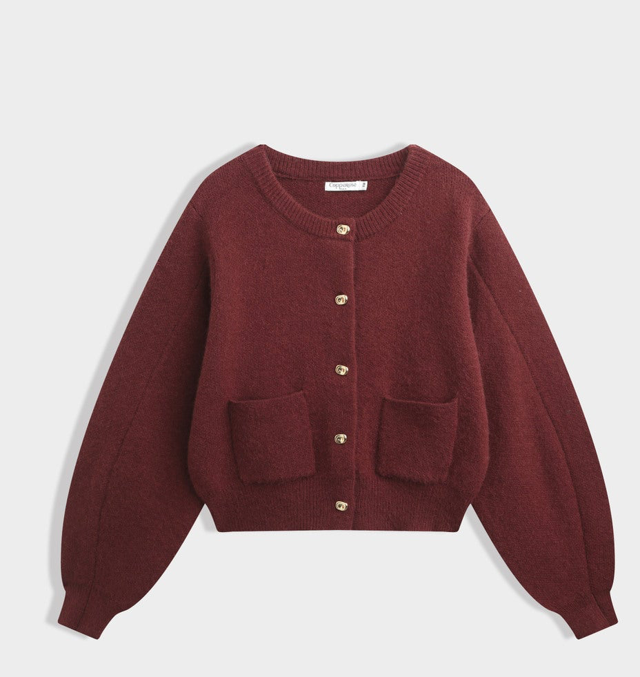 ENSEMBLE EN MAILLE BOUTONNÉE AVEC JUPE
